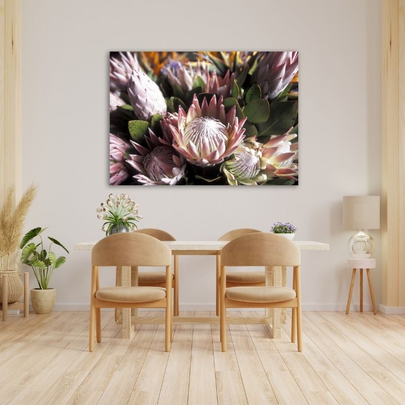 Protea Closeup Pre-Printed Canvas