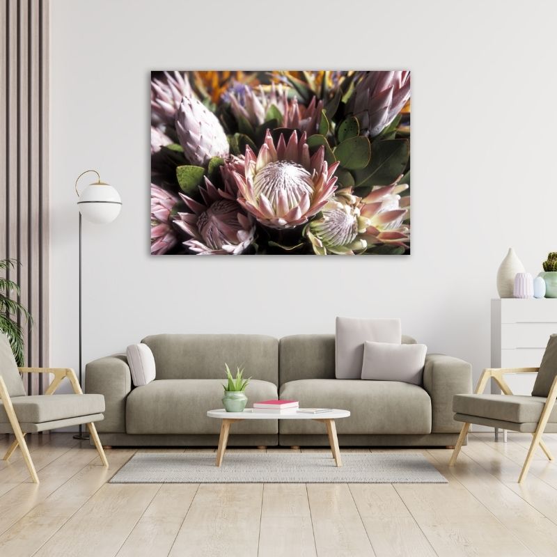Protea Closeup Pre-Printed Canvas