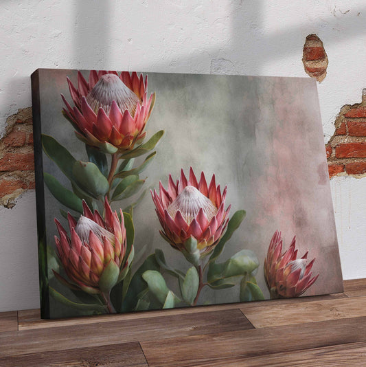 Protea Flowers Pre-Printed Canvas