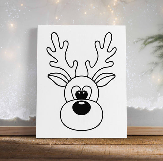 Reindeer Face Canvas Paint Kit