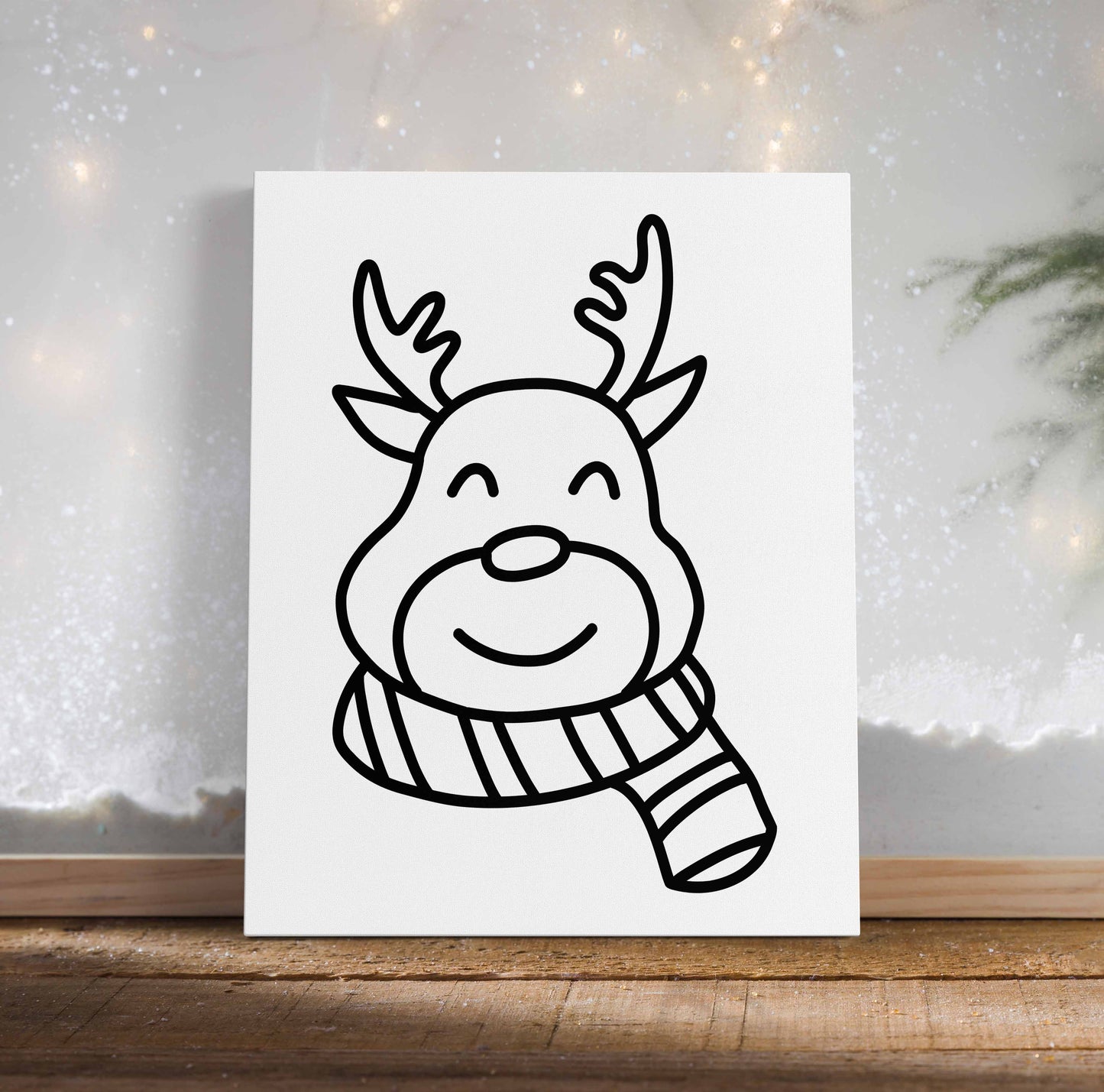Reindeer with Scarf Canvas Paint Kit