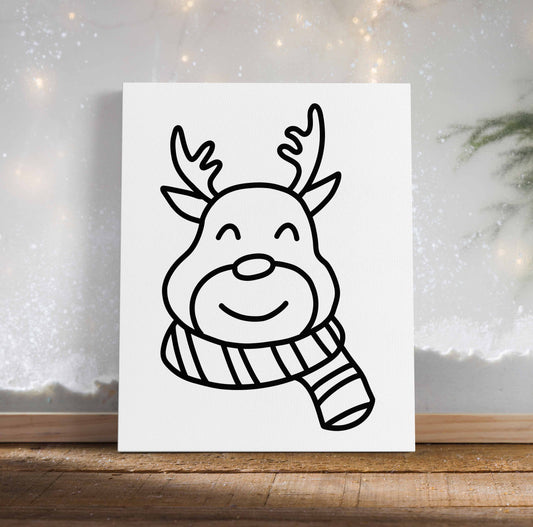 Reindeer with Scarf Canvas Paint Kit