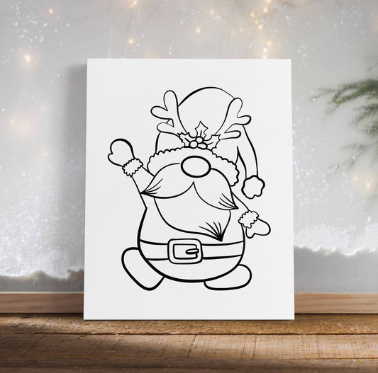 Reindeer Santa Canvas Paint Kit
