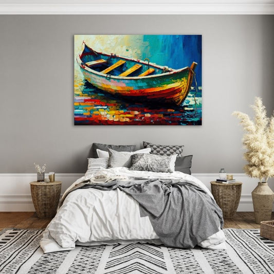 Watercolour Boat Pre-Printed Canvas