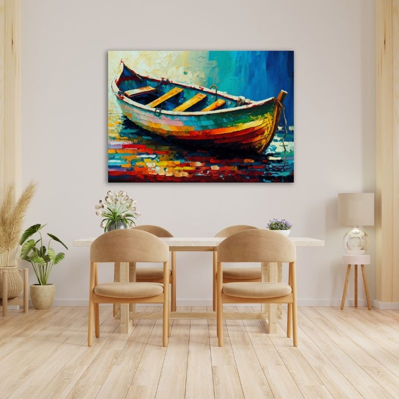 Watercolour Boat Pre-Printed Canvas