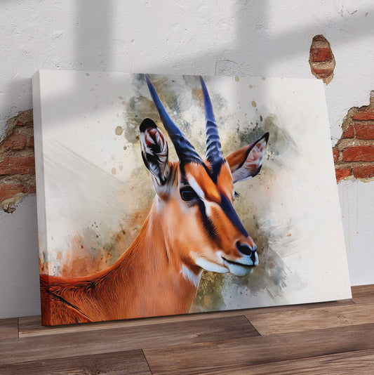 Watercolour Impala Pre-Printed Canvas