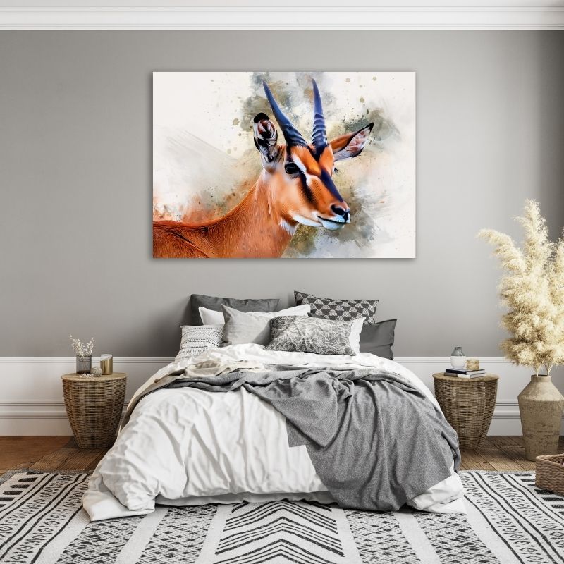 Watercolour Impala Pre-Printed Canvas