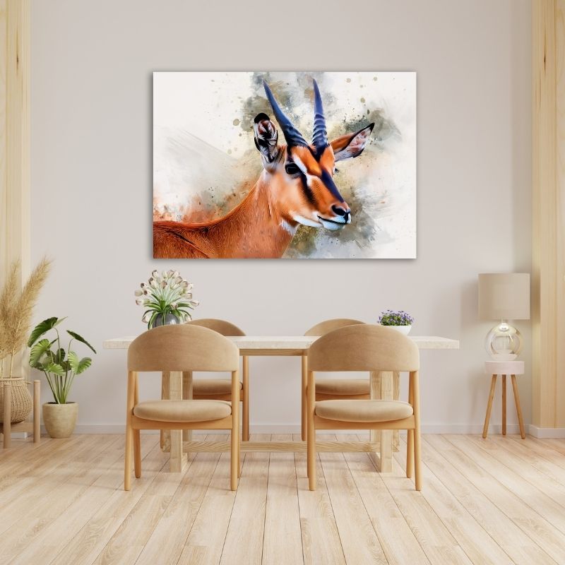 Watercolour Impala Pre-Printed Canvas