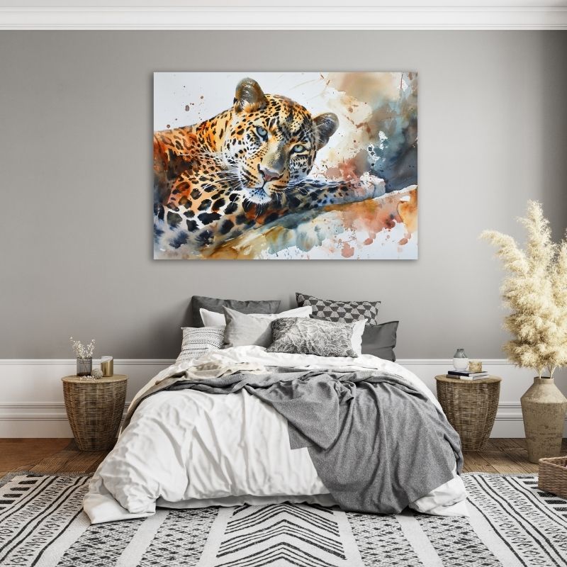 Watercolour Leopard Pre-Printed Canvas