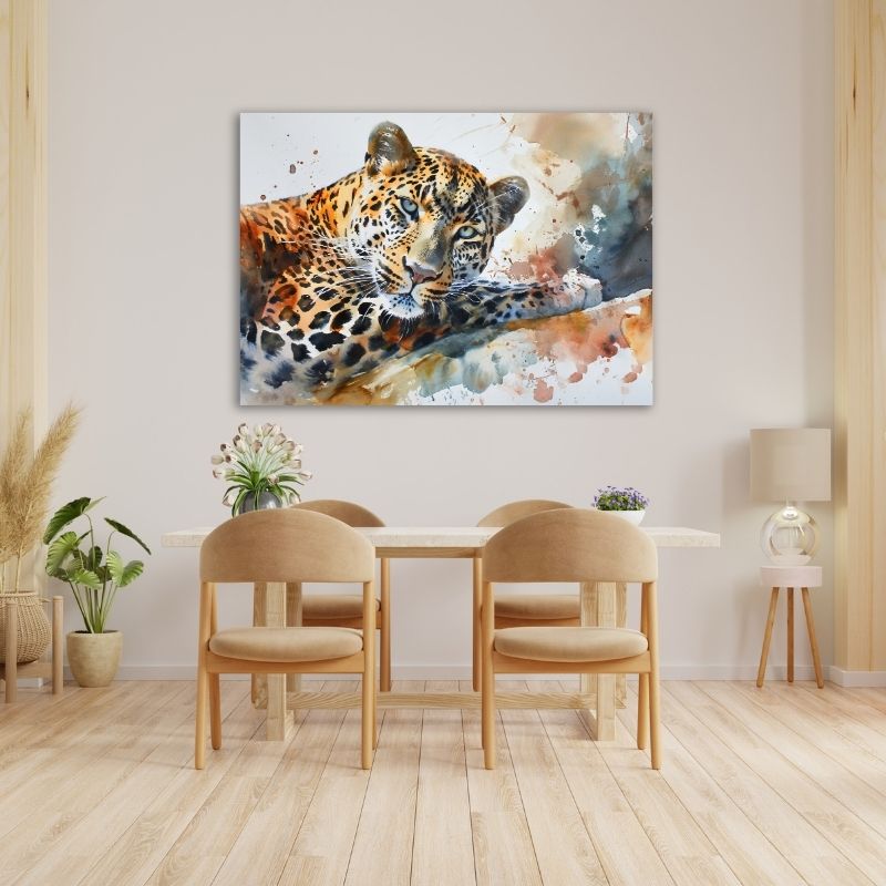 Watercolour Leopard Pre-Printed Canvas