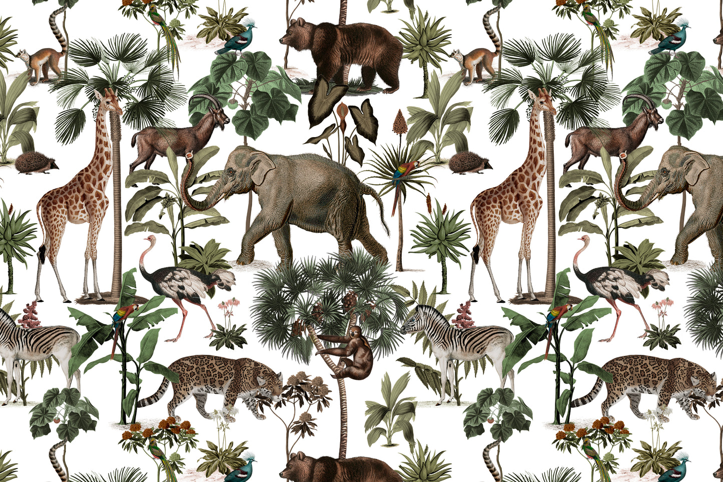 Light Jungle Pattern Wallpaper