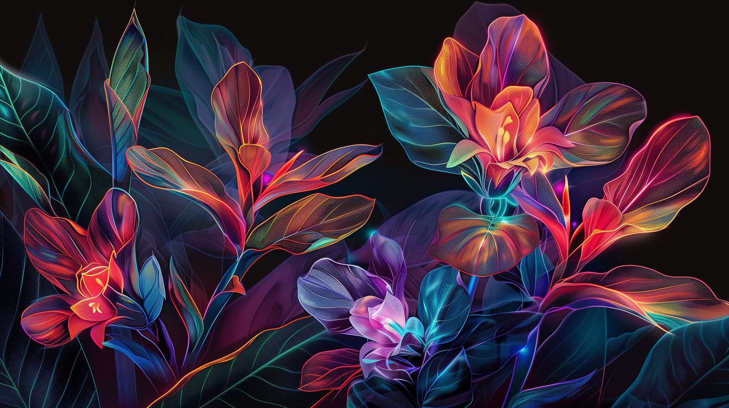 Surreal Neon Tropical Wallpaper