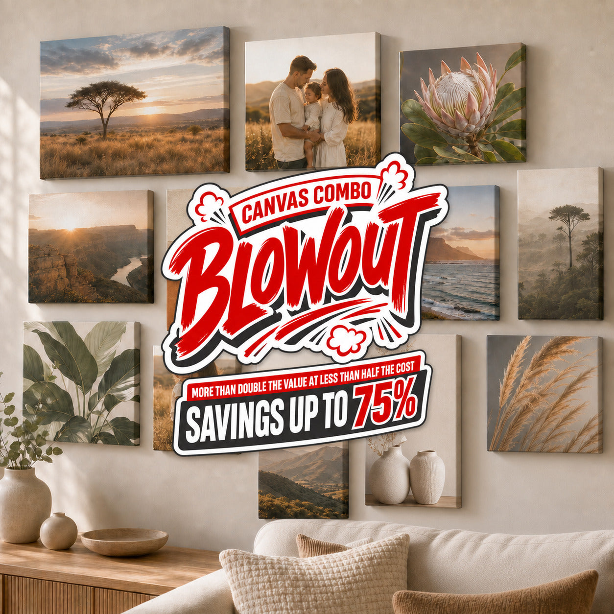 Canvas Combo Blowout - more than double the value at less than half the price, savings up to 75%