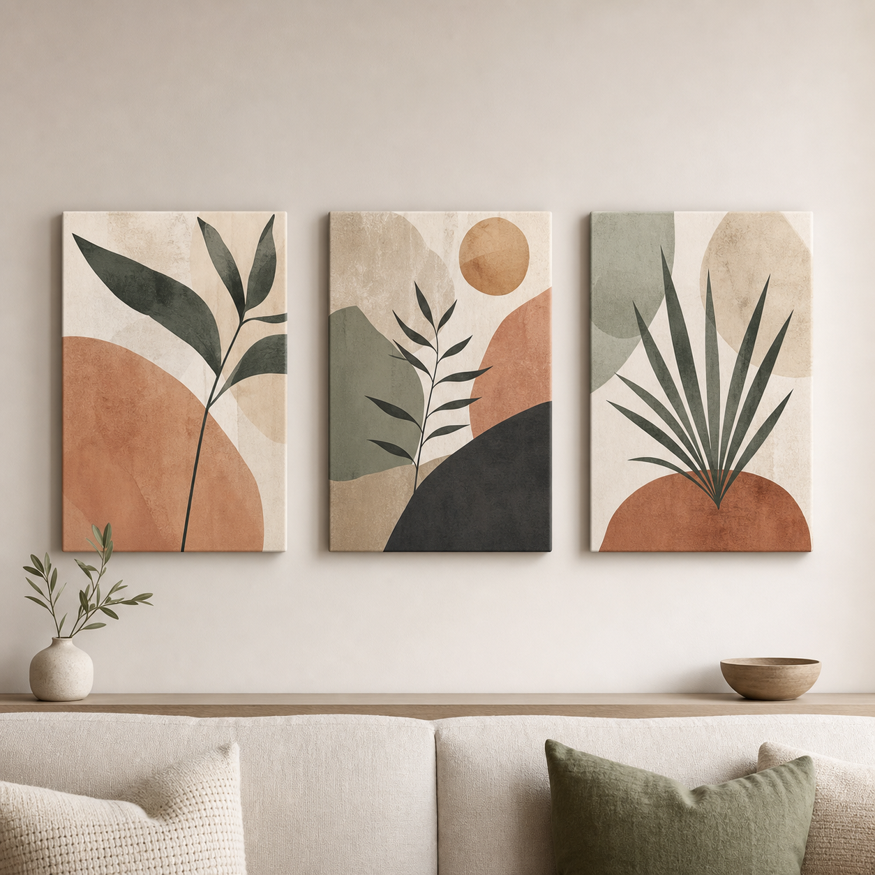 Same Size Canvas Combos - three matching canvases in a clean horizontal row