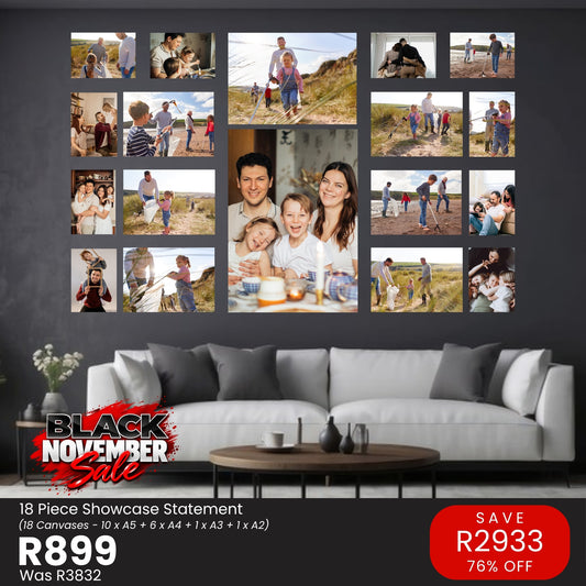 18 Piece Showcase Statement Canvas Combo – Black November R899