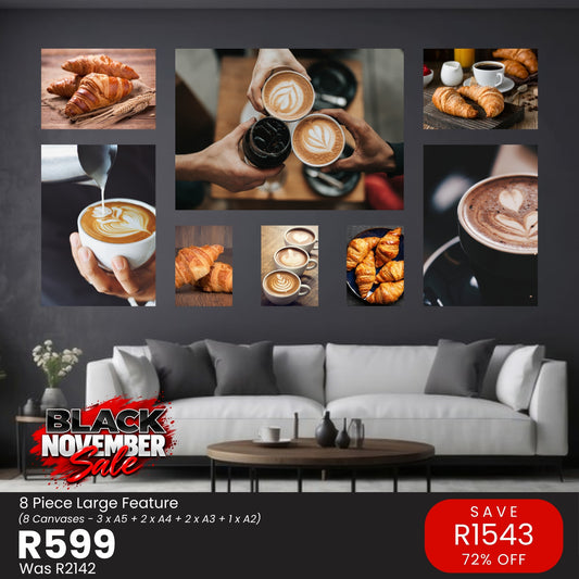 8 Piece Large Feature Canvas Combo – Black November R599