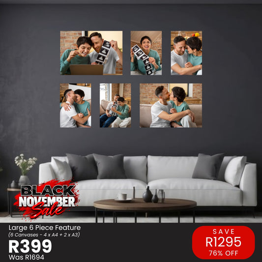 Large 6 Piece Feature Canvas Combo – Black November R399
