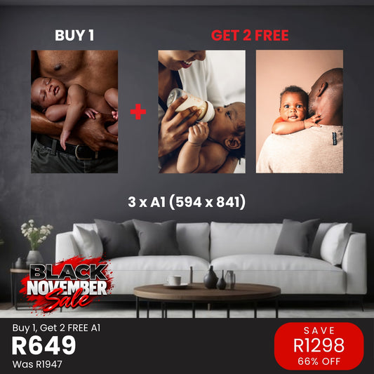 A1 Buy 1 Get 2 FREE Canvas Deal – Black November R649