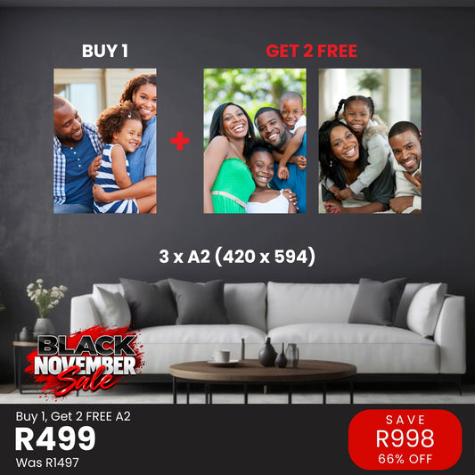 A2 Buy 1 Get 2 FREE Canvas Deal – Black November R499