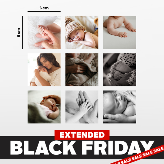 9 Piece Square Fridge Magnet Photo Set - 6cm