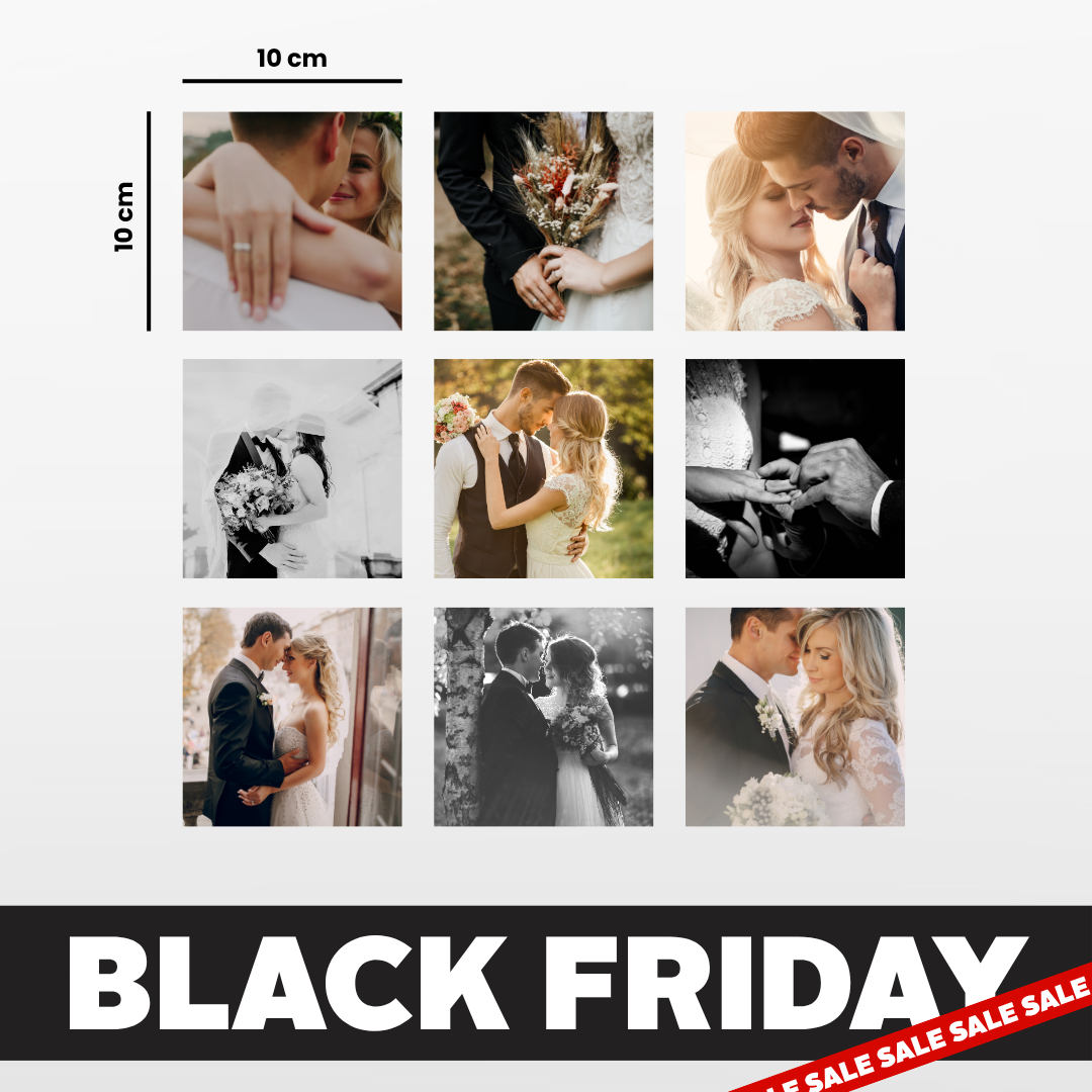 9 Piece Square Fridge Magnet Photo Set - 10cm