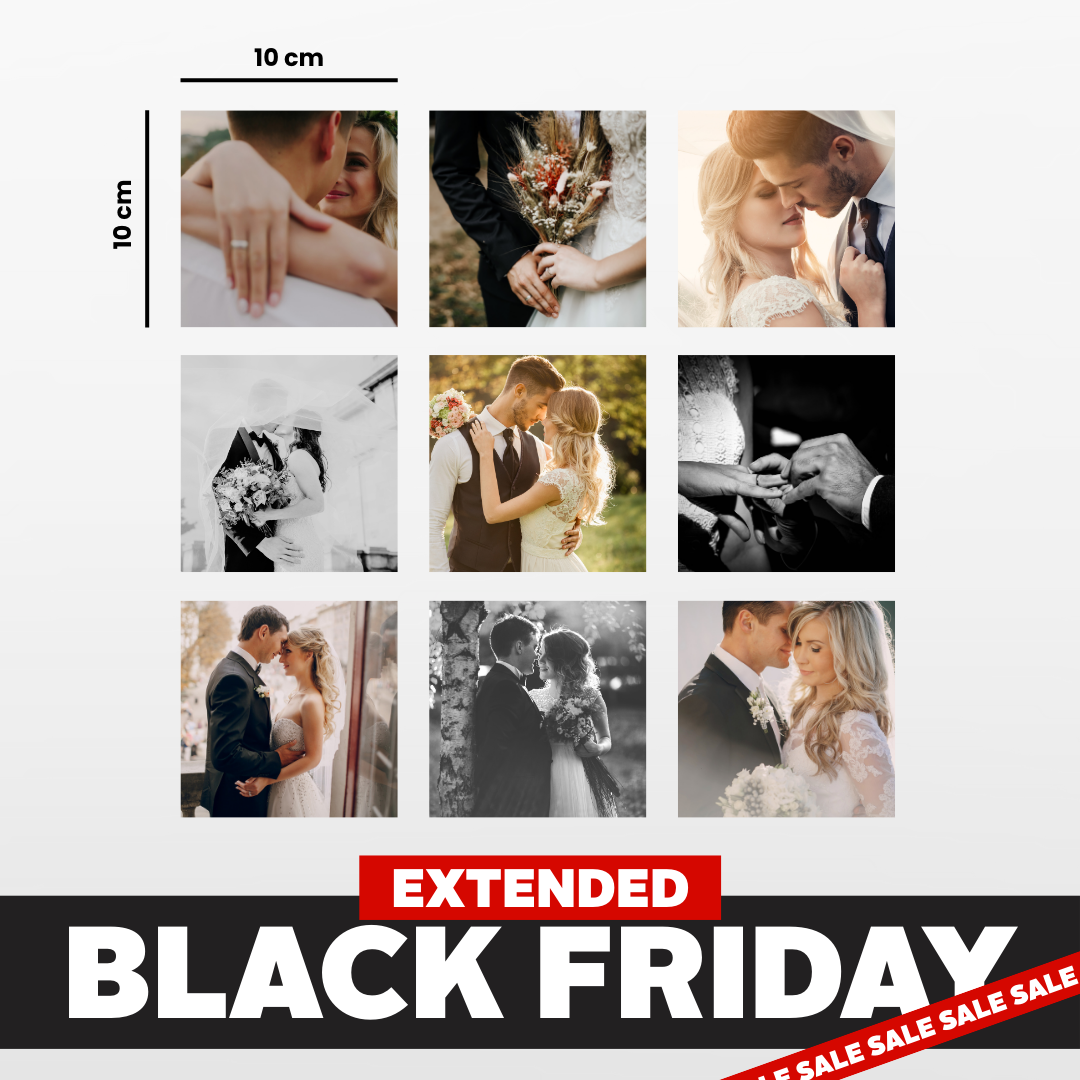 9 Piece Square Fridge Magnet Photo Set - 10cm