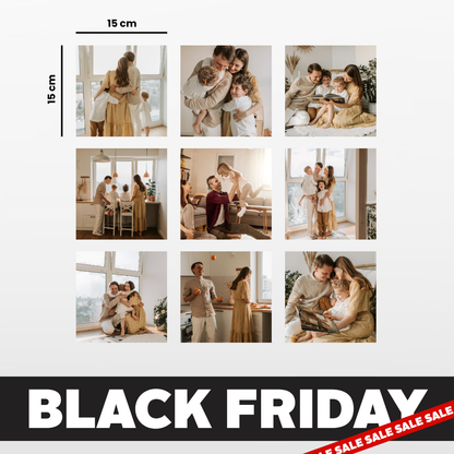 9 Piece Square Fridge Magnet Photo Set - 15cm
