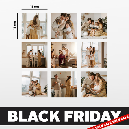 9 Piece Square Fridge Magnet Photo Set - 15cm