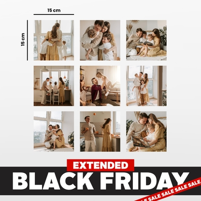 9 Piece Square Fridge Magnet Photo Set - 15cm