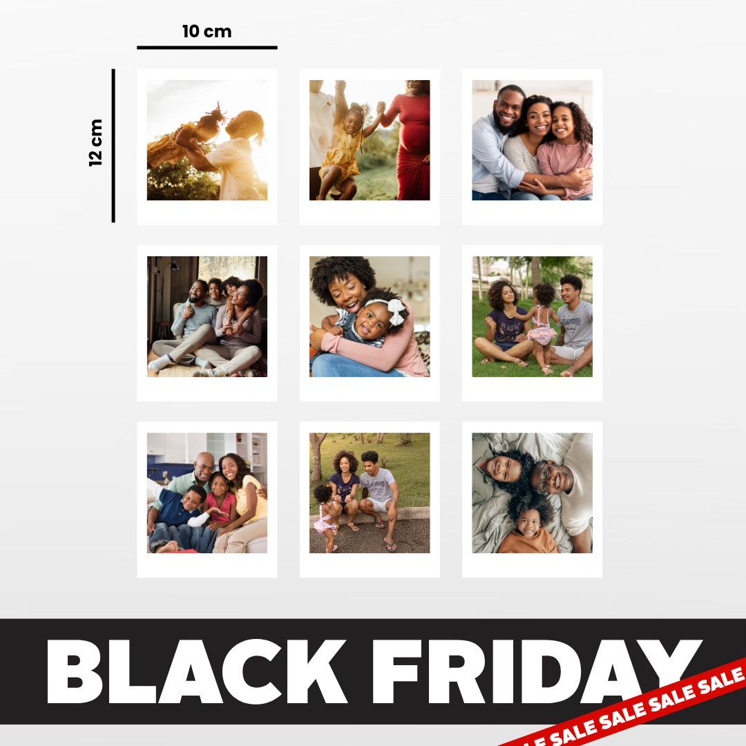 9 Piece Polaroid Style Fridge Magnet Photo Set - 10cm x 12cm