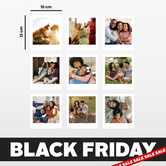 9 Piece Polaroid Style Fridge Magnet Photo Set - 10cm x 12cm