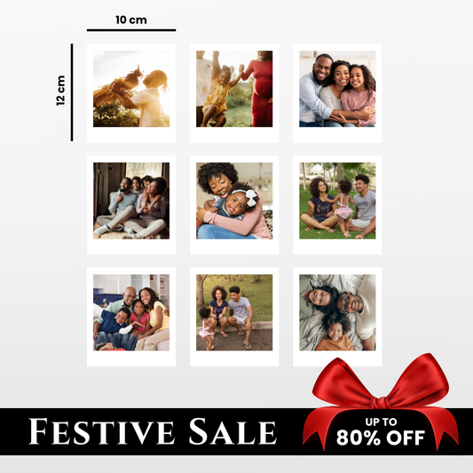 9 Piece Polaroid Style Fridge Magnet Photo Set - 10cm x 12cm