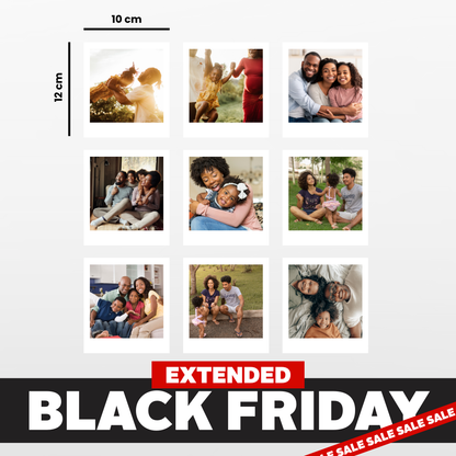9 Piece Polaroid Style Fridge Magnet Photo Set - 10cm x 12cm