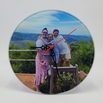 Personalised Round Glass Clock