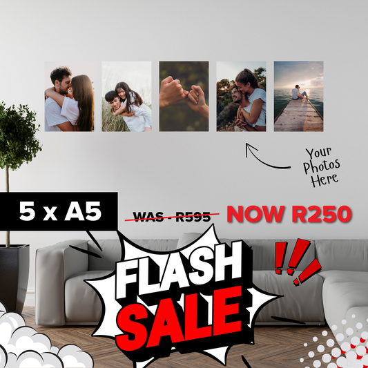 Flash Sale – 5 x A5 Personalised Canvas