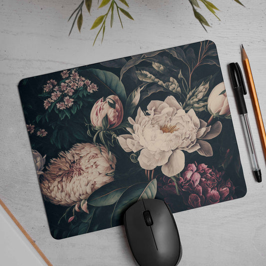 Vintage Bouquet Flowers Pre-Printed Mouse Pad