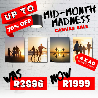 4 x A0 Canvas Mid Month Madness Deal