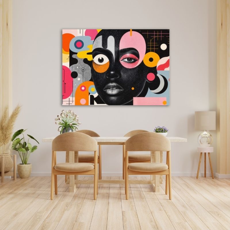 Abstract Colourful Women Pre-Printed Canvas
