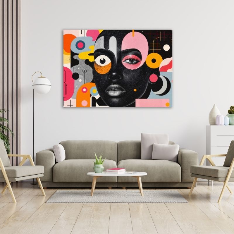 Abstract Colourful Women Pre-Printed Canvas