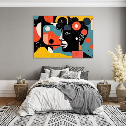 Abstract Man Side View Pre-Printed Canvas