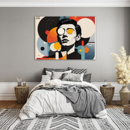 Abstract Man with Glasses Pre-Printed Canvas