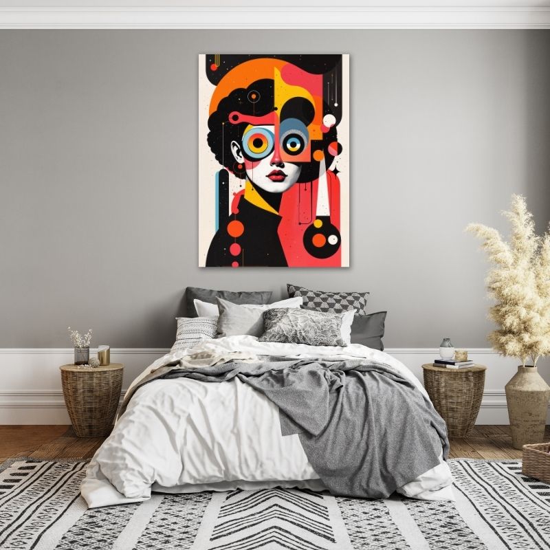Abstract Women with Afro Pre-Printed Canvas
