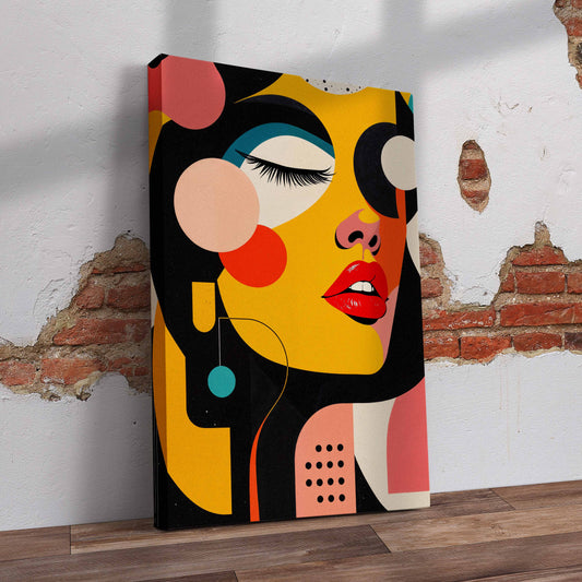 Abstract Man with Circles Pre-Printed Canvas