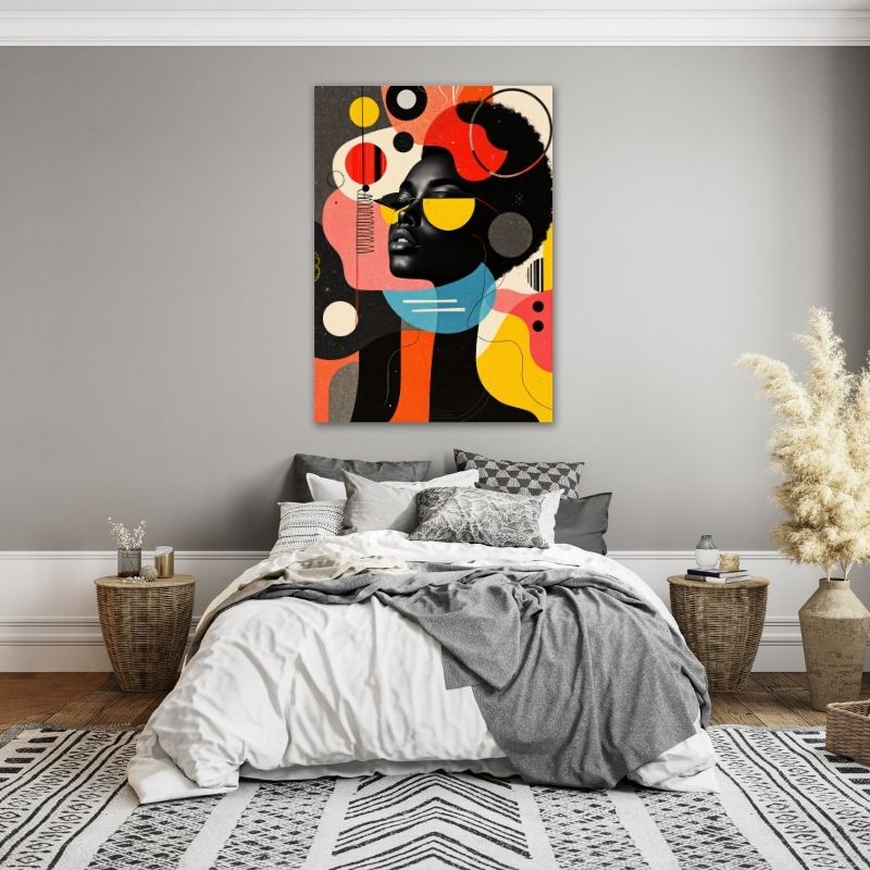 Abstract Women with Sunglasses Pre-Printed Canvas