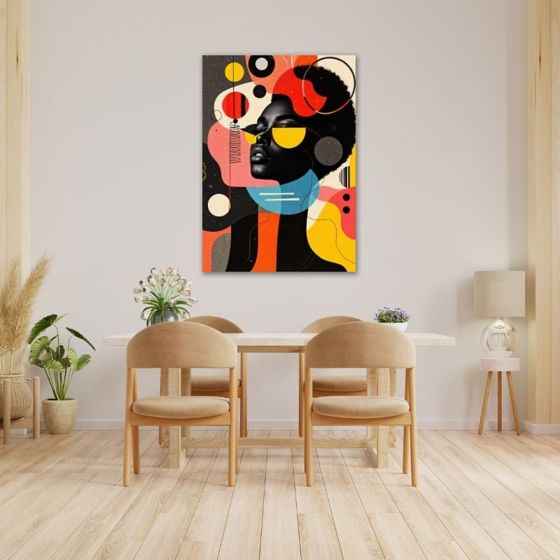 Abstract Women with Sunglasses Pre-Printed Canvas