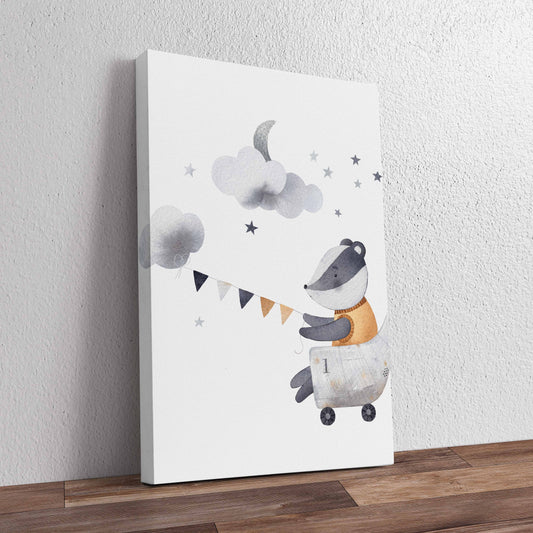 Adventurous Badger Pre-Printed Canvas