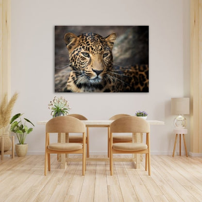 Beautiful Leopard Closeup Pre-Printed Canvas