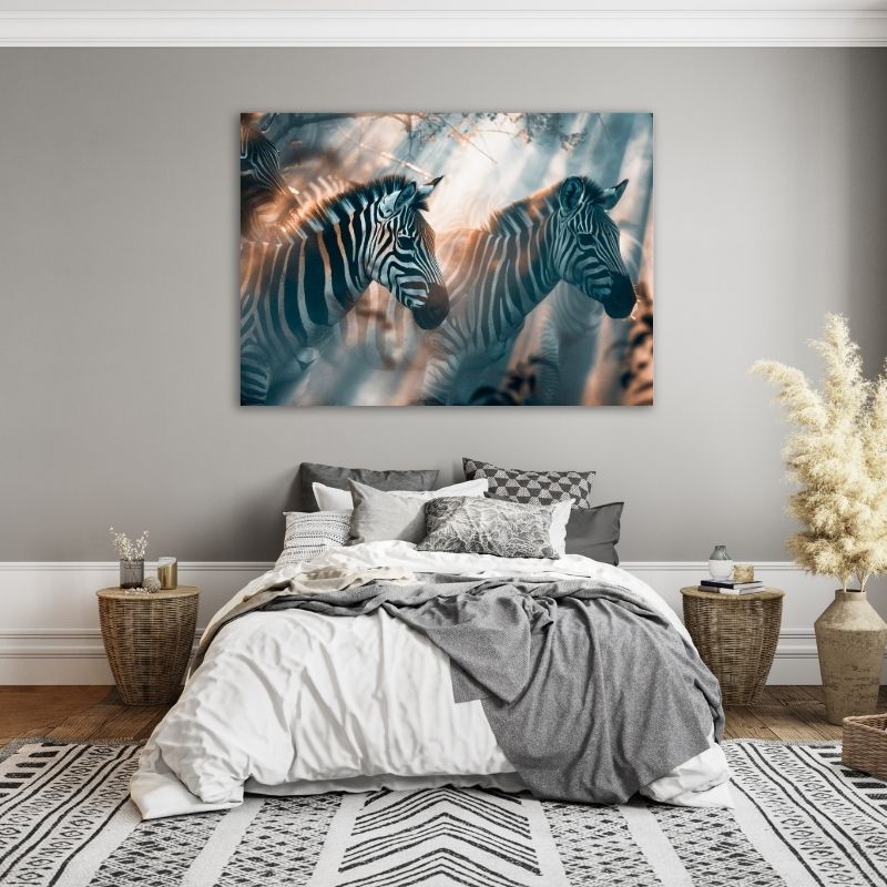 Beautiful Zebra Photograph Pre-Printed Canvas