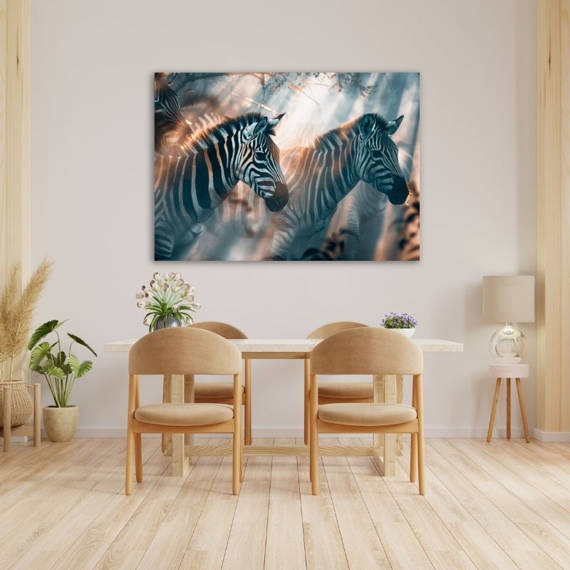 Beautiful Zebra Photograph Pre-Printed Canvas