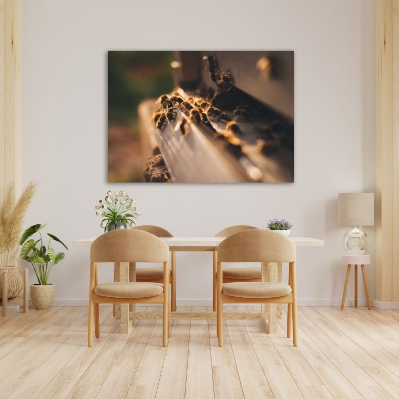 Bees Closeup Pre-Printed Canvas